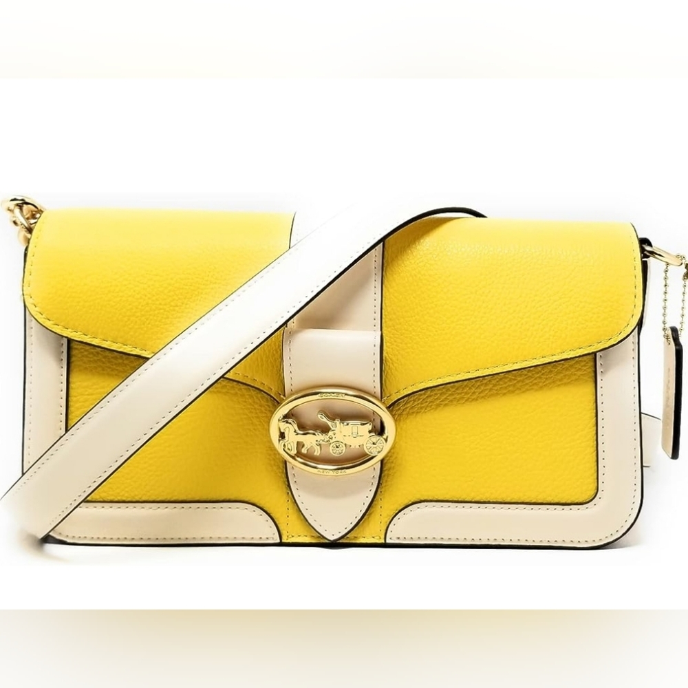 Coach Georgie Shoulder Bag In Color Block. Gold/R… - image 1